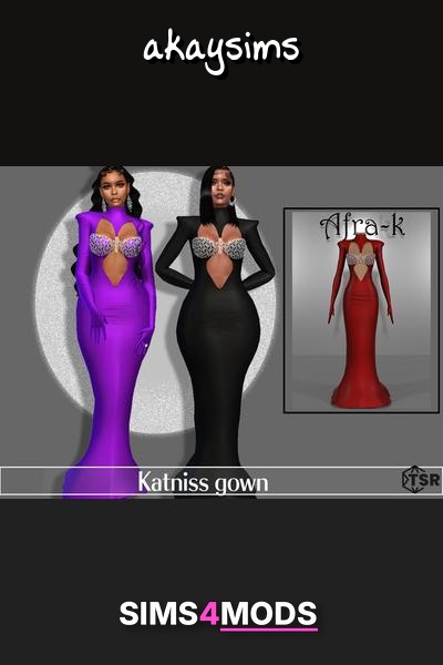 Katniss Gown - Futuristic, glamorous, daring gown.