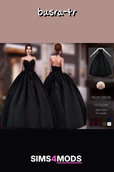 Sims 4 Prom Dress Bd100 - Elegant, formal, full skirt dress.