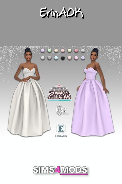 Sims Wedding Gowns - Romantic, jeweled, flowing gowns.